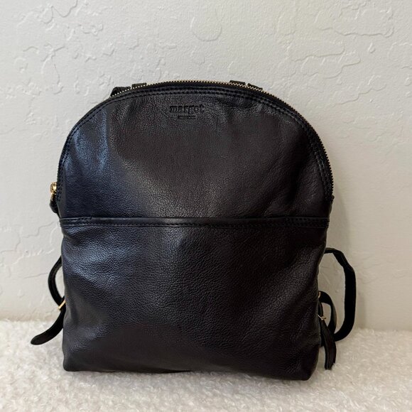 Margot New York Leather "Camille" Backpack BLACK - Picture 1 of 16